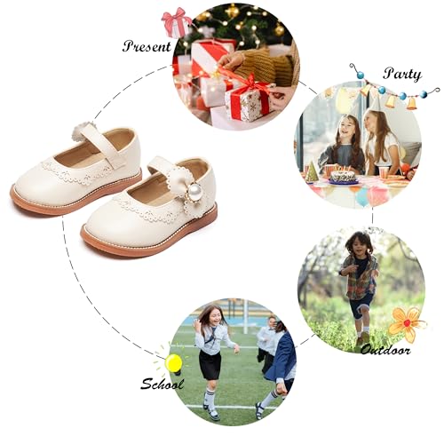 Image of Felix & Flora Toddler Little Girl Princess Dress Shoes-Mary Jane Flats for Girl Party School Shoes