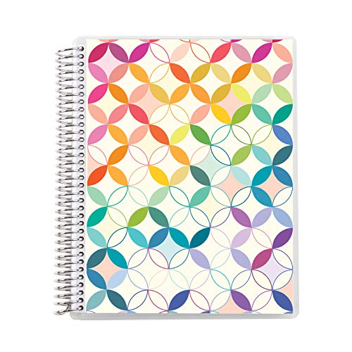 Erin Condren 8.5" X 11" Spiral Bound Productivity Notebook, Mid Century Circles, Functional 160 Lined Page and 80Lb Thick Paper Spiral Notebook, Stickers Included