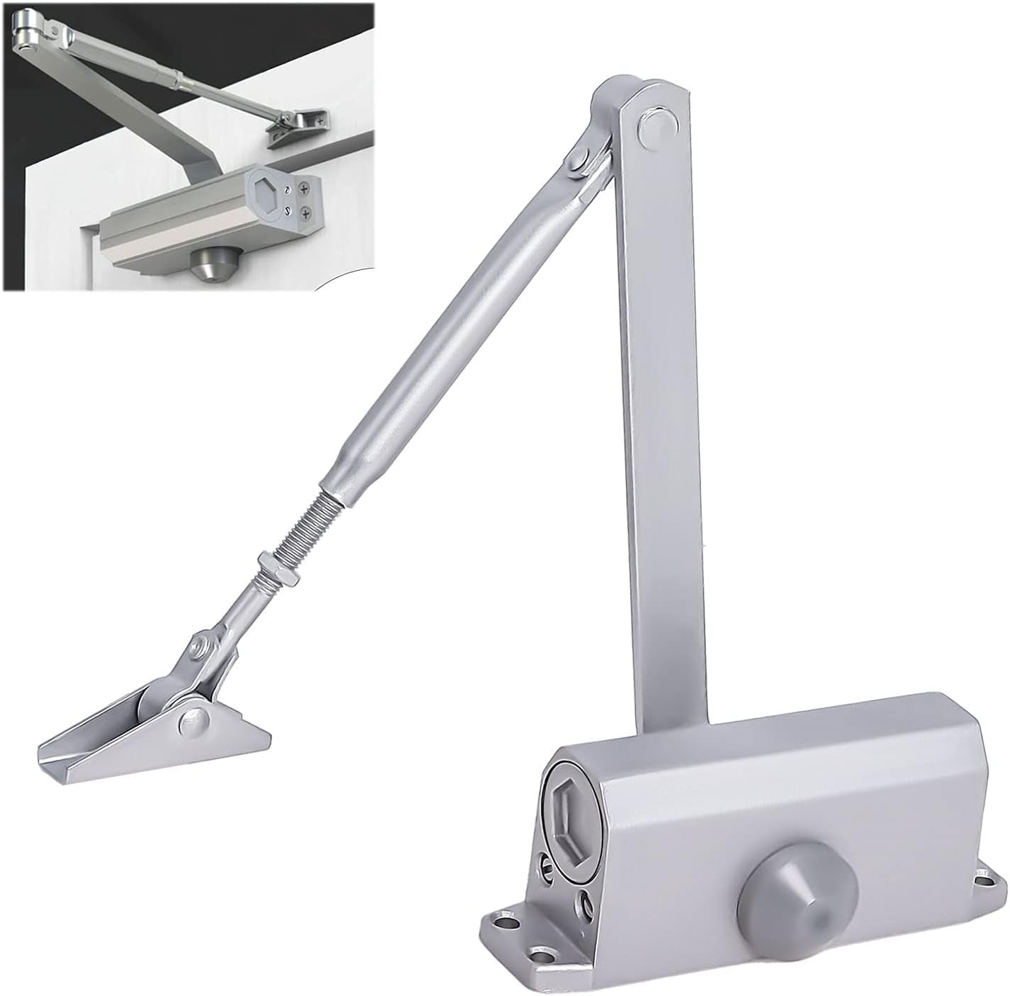 Ferme-porte automatique, fermeture automatique hydraulique, fermeture douce, sans claquement, convient aux portes de 60 à 83,5 kg, 88,9 à 119,4 cm pour un usage domestique et commercial