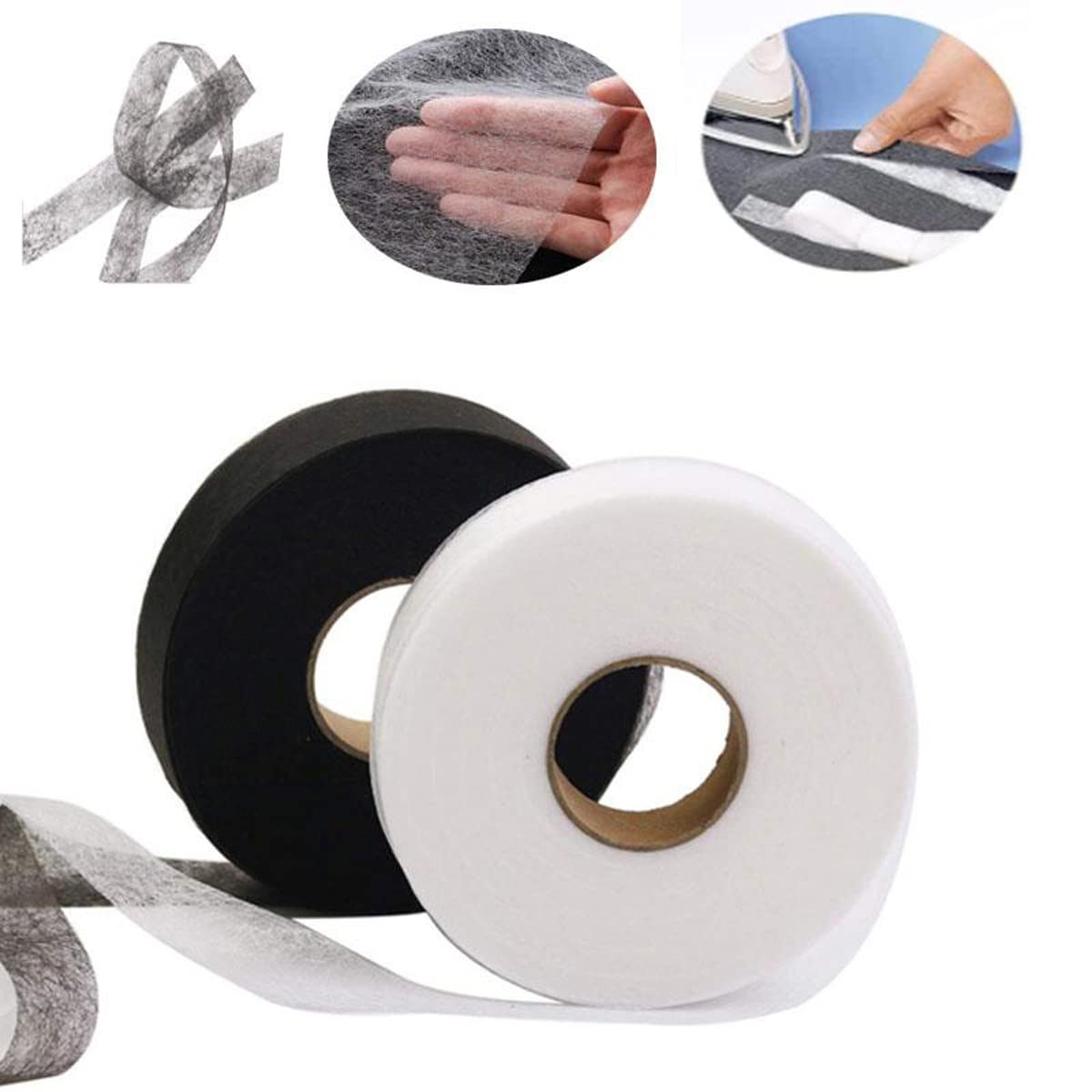 Produktbild von Saumband Zum Aufbügeln 50 Meter/Rolle Doppelseitige Vlies-Einlage, Selbstklebendes Stofftuch, For Aufbügeln Am Saum, Klebeband For Einlage, Web, DIY, Nähen, Basteln Aufbügeln Für Kleidung(4cm White