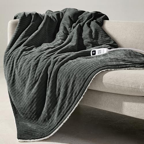 blunique Heated Throw Blanket, 50"x60"Ultra Soft Cozy Chenille Electric Blanket