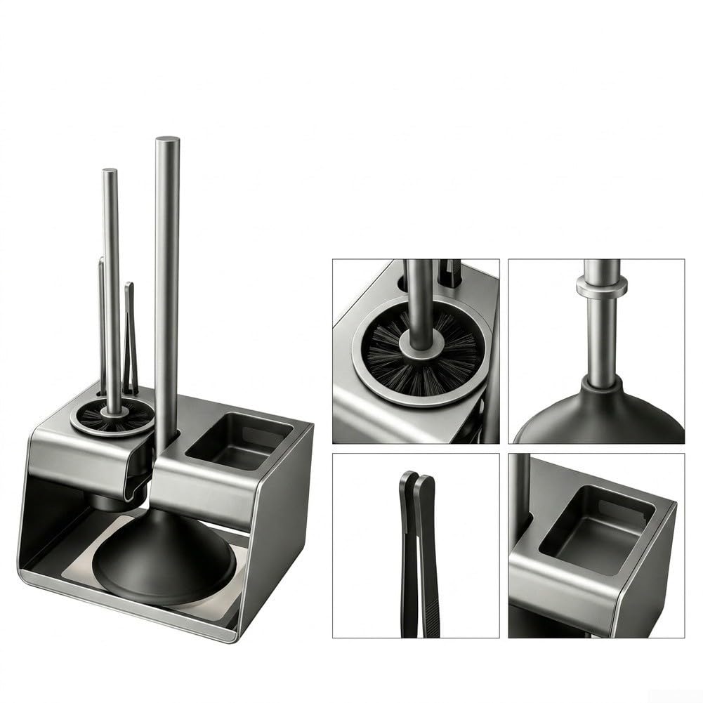 Scopino Bagno per 3in1 Acciaio Antiruggine Scopino Bagno per