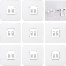 Wall Rack Hooks Tape, Set of 8, Clear Wall Hanging Hooks, Bathroom Rack Tape, Holder, Strong Adhesive Tape, Iron Shelf Fixing, Waterproof Hanging Hanging Rack Hooks, Kitchen Toilet,