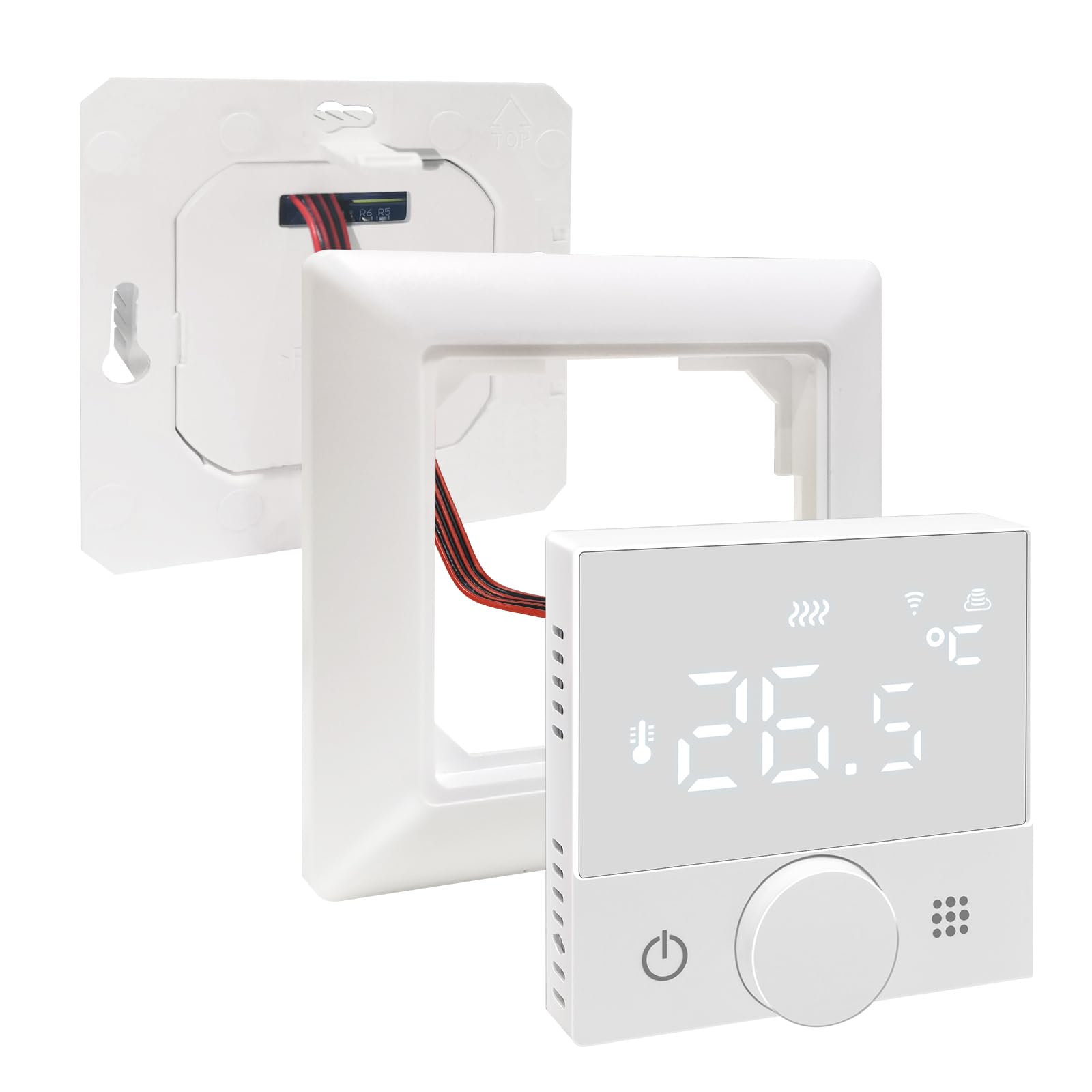 KETOTEK Termostato Calefacción Inteligente para Caldera de Agua y Gas, Termostato Programmabile 3A Compatible con Alexa Control de Voz, Smart Life/Tuya Control Remoto