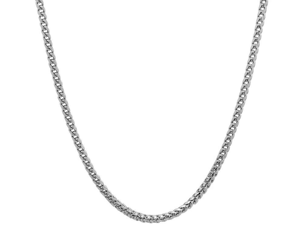 ARGENTO REALE Sterling Silver 2.5MM-5MM Solid Franco Chain Necklace, Round Box Link Chain, Rhodium Necklace, Sterling Silver Necklace 18-30