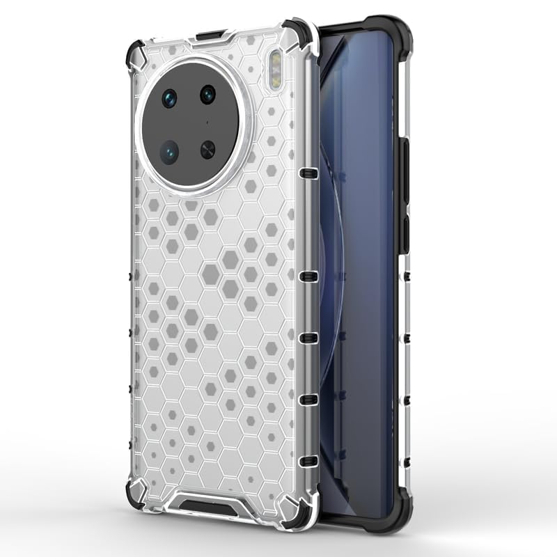 Image of Lustree TPU Honey Comb Armor Shock Proof Back Cover for for VIVO X90 PRO (Transparent)