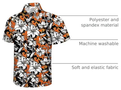 Image of Hawaiian Shirt for Men Tropical Shirts Summer Beach Button Down Short Sleeve Luau Aloha Floral Cruise Vacation Outfit 2026