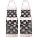 Nuovoware Aprons, [2PACK] Fashionable Unisex Chef Kitchen Apron with Adjustable Neck Strap and Spacious Pocket, Perfect for Cooking, Baking and Housework, Machine Washable, Coffee & White Dots