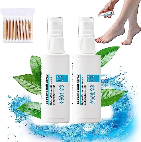 2pcs Tratamiento de hongos en las uñas Spary, spray para pies y uñas, suero de uñas para crecimiento y fuerza