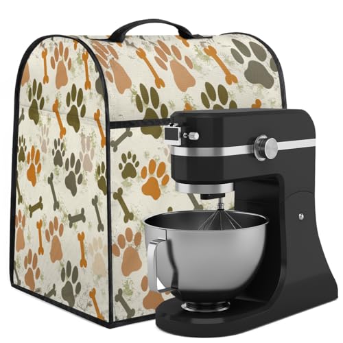 Mixer Cover Coffee Maker Cover Bone Dog Footprints Stand Mixer Cover With Pockets Kitchen Aid Mixers Accessories