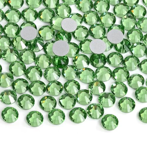 Image of Crystal Flatback Rhinestones Gems for Crafts 1.8mm SS5, Light Green | Glue Fix, 2880pcs Glass Rhinestones for Bedazzling, Clothes, Tumblers, Nail Art, Shoes, Bags, Caps & Accessories Decoration