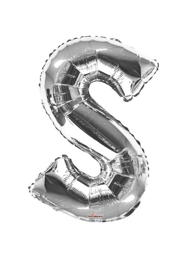 (2 Pack) Silver Color Letter And Number Shape Helium Balloons,Foil Mylar Big for Birthday Party Anniversary Supplies Decorations (16 inch, S)