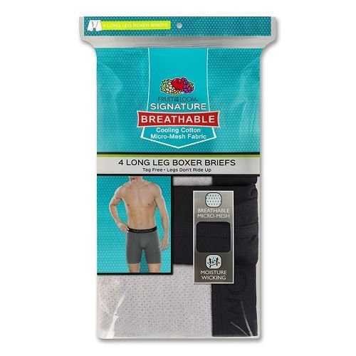 Fruit of the Loom Men's 4-Pack Long-Leg Assorted Dark Colors Boxer Briefs Underwear - Small2