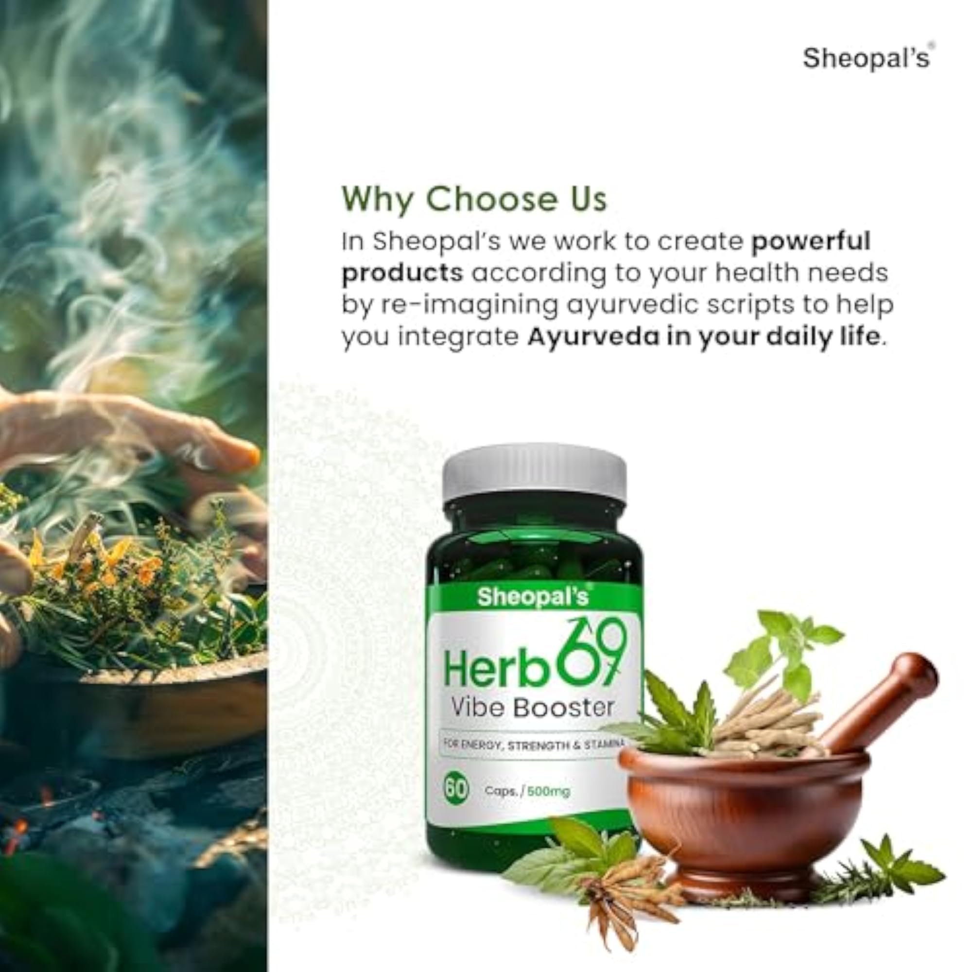 Sheopal's Herb 69 Vibe Booster, 60 Capsules, Performance Enhancer