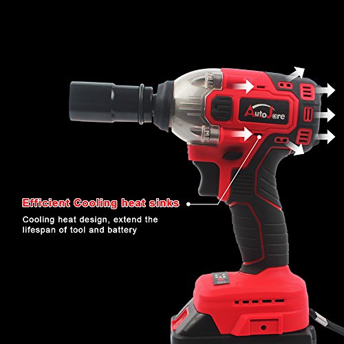 AUTOJARE Cordless Impact Wrench Kit, Brushless 20V Max / 18V Lithium-Ion 1/2 Inch Cordless Wrench Kit