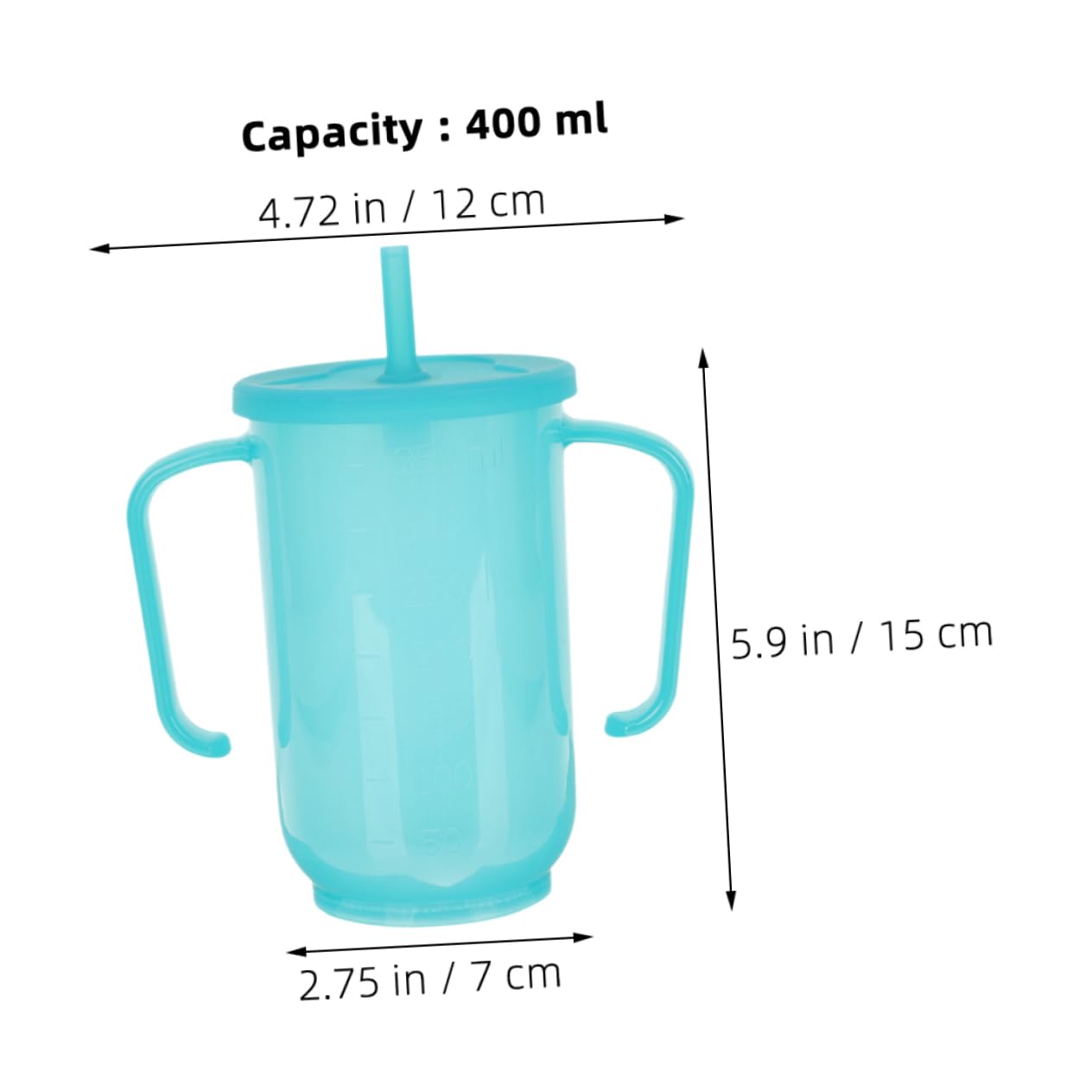 TOVINANNA Elderly Feeding Cup Straw Plastic Cup Handles Design for Seniors Reusable Water Bottle