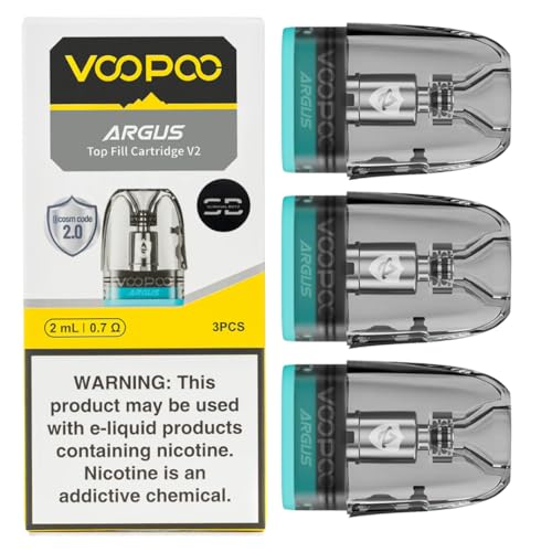 Voopoo Argus Pods Top Fill v2 (0.7 V2) - 3 Pack - Available in (0.4 0.7 1.0) Compatible with Full Voopoo Argus Pod Kits Series - No Nicotine (0.7 V2)