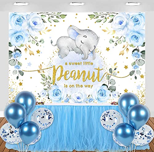 Fondo para bebé elefante azul 7x5ft Sensfun miniatura 3