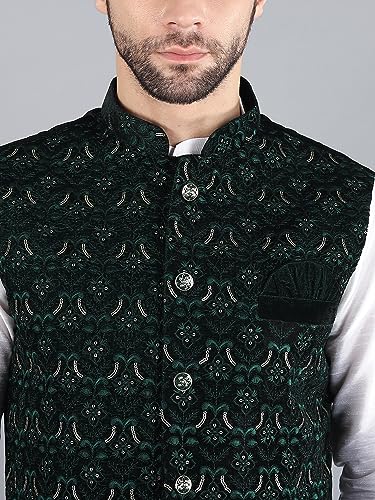Image of Uri and MacKenzie Men's Silk Blend Kurta Pajama with Designer Ethnic Nehru Jacket /Modi Jacket