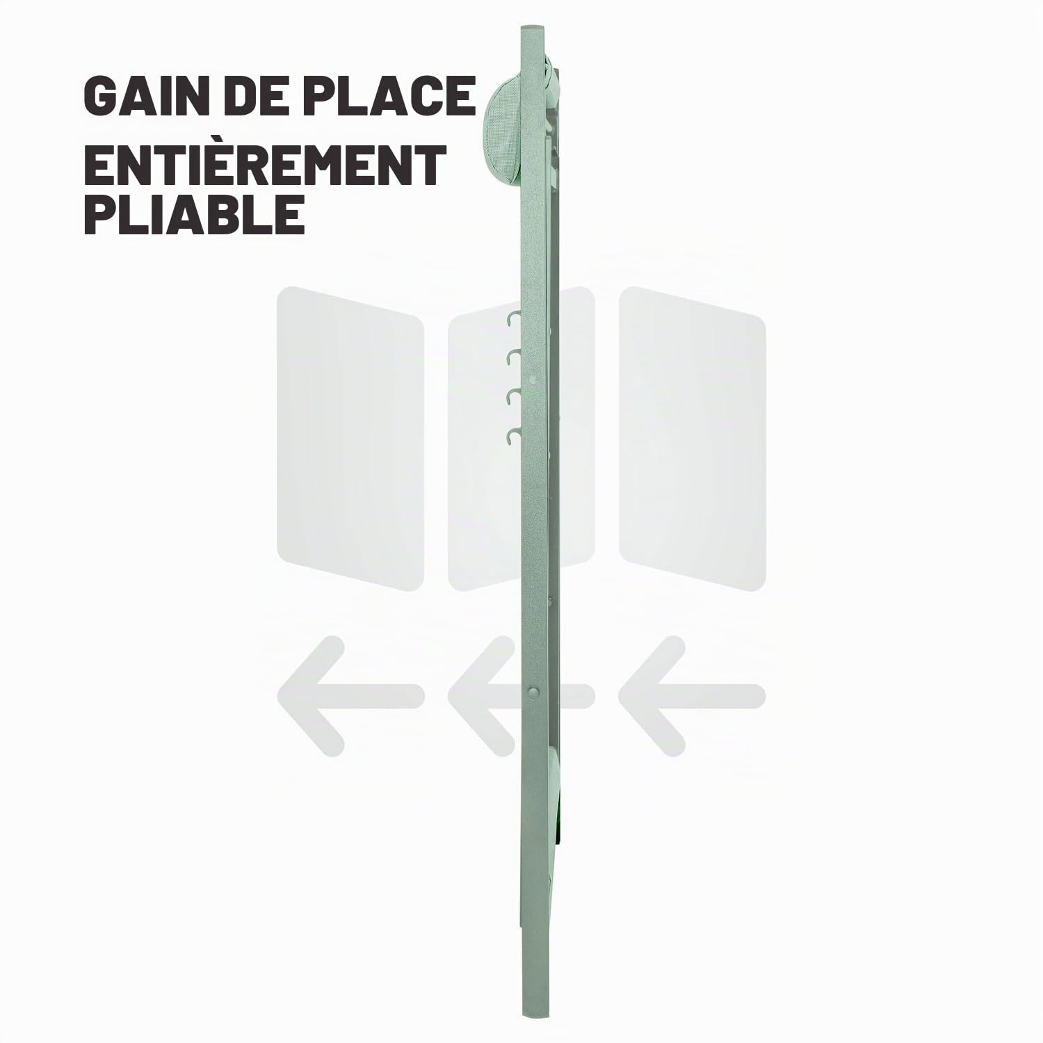 FRANKYSTAR Mezzaluna Lot de 2 chaises longues pliantes en aluminium et textilène Chaise longue design avec dossier réglable en 4 positions vert