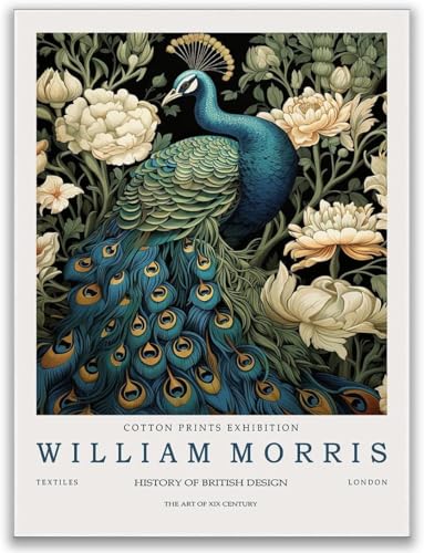William Morris Impressions pour Sublimer les Murs Vides Toile Vintage Fleur Paon