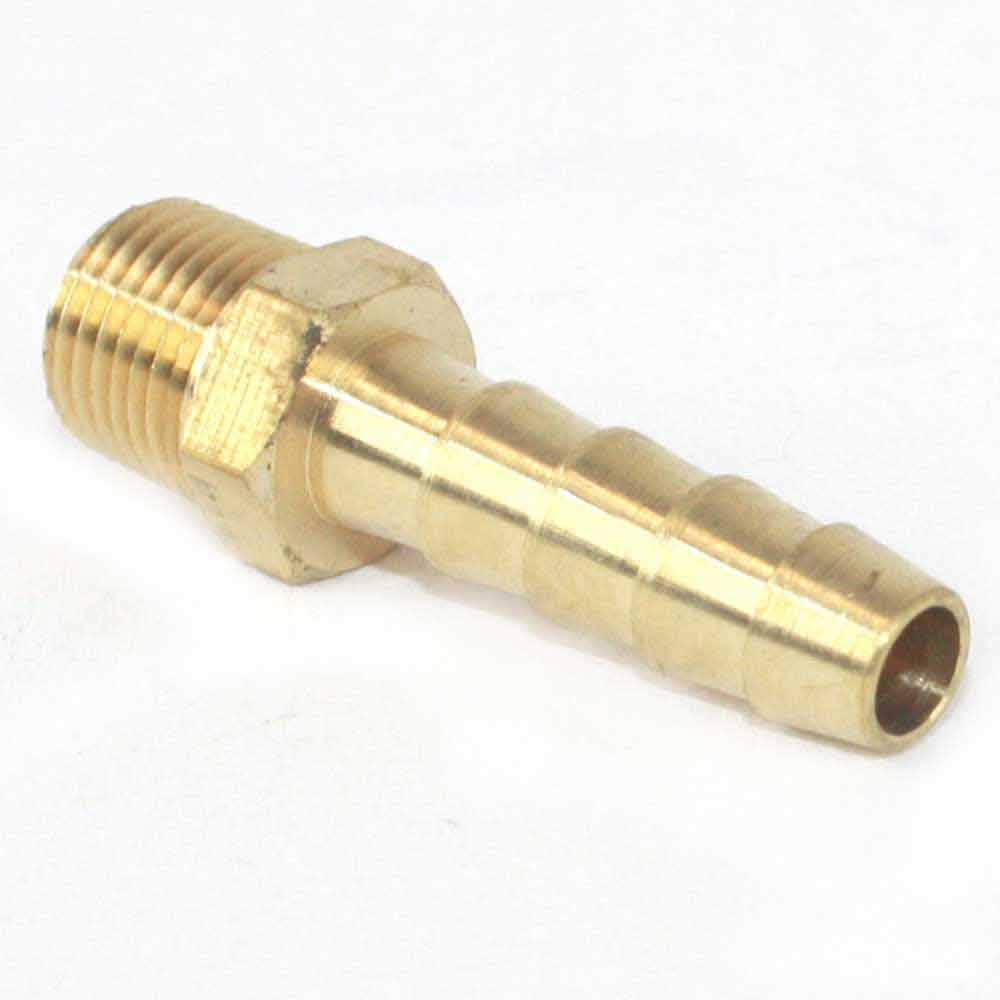 Interstate Pneumatics FM24 Brass Hose Barb Fitting, Connector, 1/4 Inch Barb X 1/8 Inch NPT Male End-Pack of 5