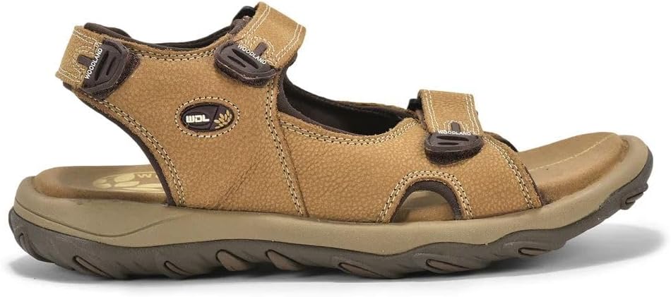 Men Camel Two-Tone Nubuck Sandals