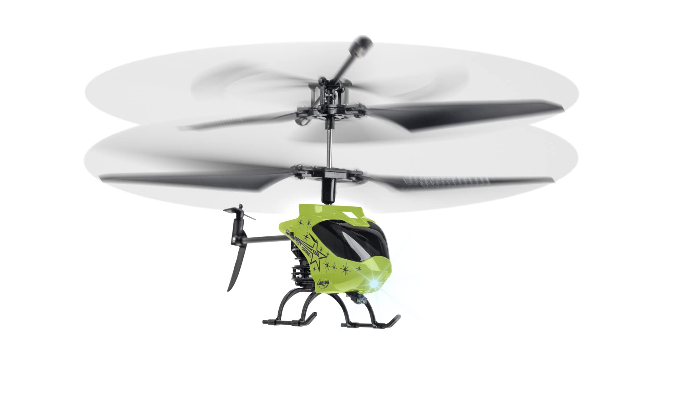 Carson 500507182 Starter Tyrann 230 IR 2Ch RTF Verde: Helicóptero para Principiantes, RC, Juguete a Control Remoto, de Interior