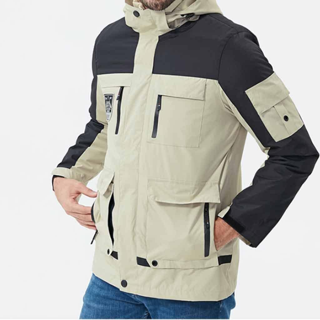 Men's Windproof Jacket Three-in- Waterproof and Breathable Leisure Sports Outdoor Hard Coat Men's Windproof Jacket(Large Code)