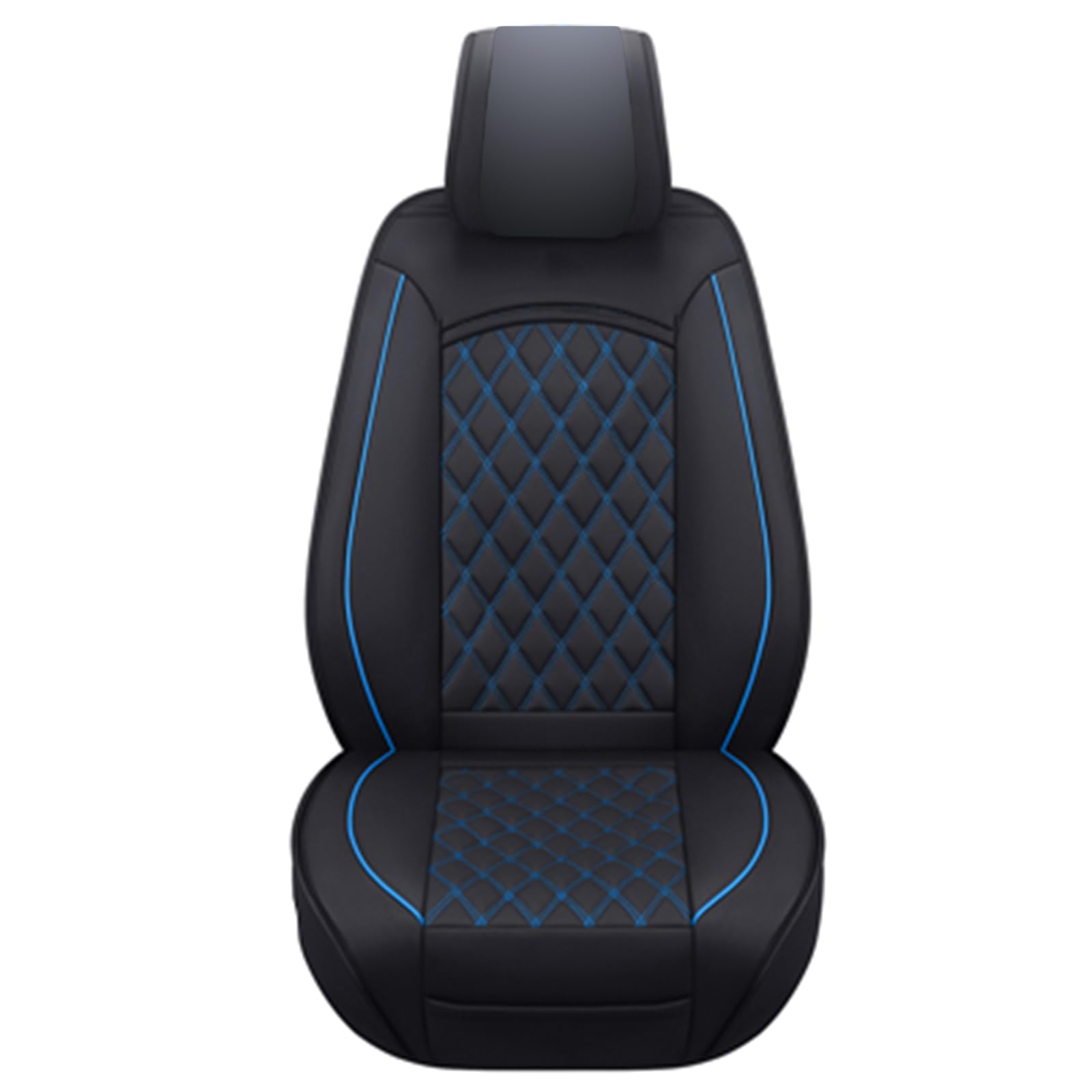 BACLAUGH Faux Leather Seat Covers Full Set,Replacement for F150 2010-2023 and F250 F350 F450 2017-2023 Pickup Trucks Black-Blue