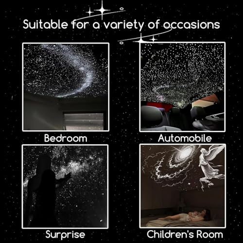 Image of Mini Galaxy Projector Night Light, USB Starry Sky LED Lamp with 1 Projection Slide, 360 Rotating Flexible, Portable Ceiling & Wall Projector for Bedroom, Kids Room & Home Decor (1 Slide)