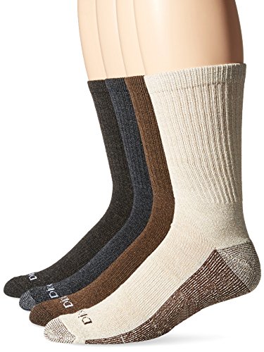 Dickies Men's Medium Weight Marled Accent Moisture Control Crew Socks, 4 Pair
