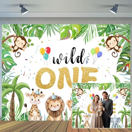 Fondo Fotográfico Safari 7x5 ft para Cumpleaños miniatura 2
