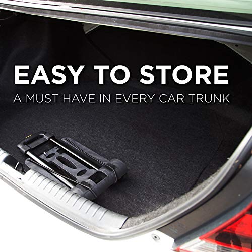 Mount-It! Folding Luggage Cart and Dolly | 77 Lb Capacity | Portable Lightweight Luggage Trolley Cart with Telescoping Handle and 4 Rubber Wheels | Steel Frame - Image 10