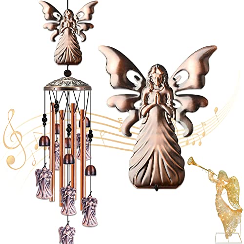 JUNQIU Angel Wind Chimes Angel Gifts for Women Mom Angel Decor for Outdoor Room Garden Yard Patio Religious Wind Chimes