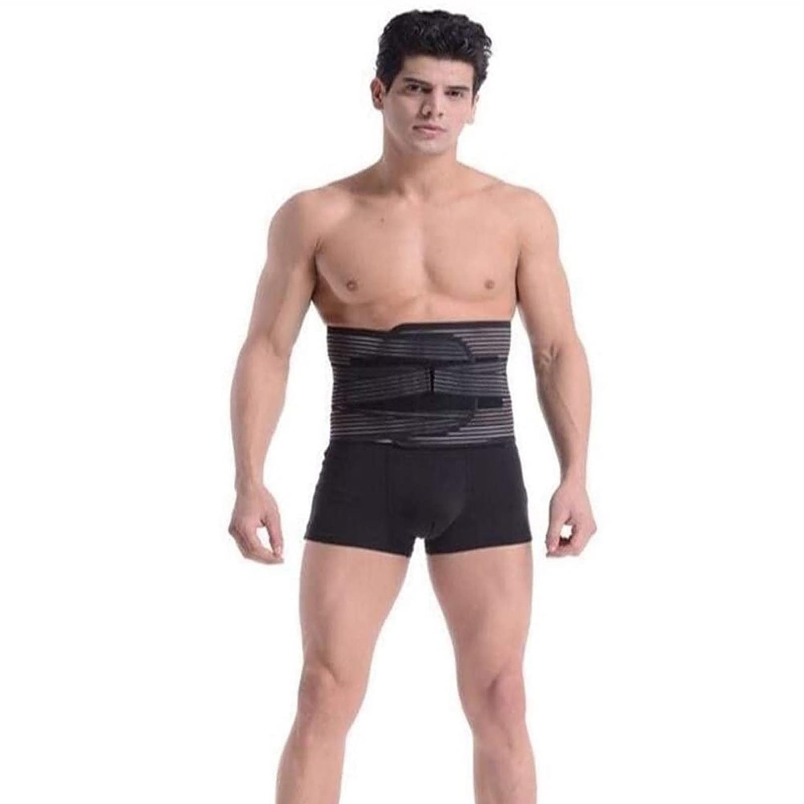 Soporte de espalda para hombre y mujer Cinturón de descompresión lumbar Bariátrico Abdominal Estómago Carpeta Obesidad Cinturón Post Cirugía Barriga Cintura Compresión Envoltura (Negro XL)
