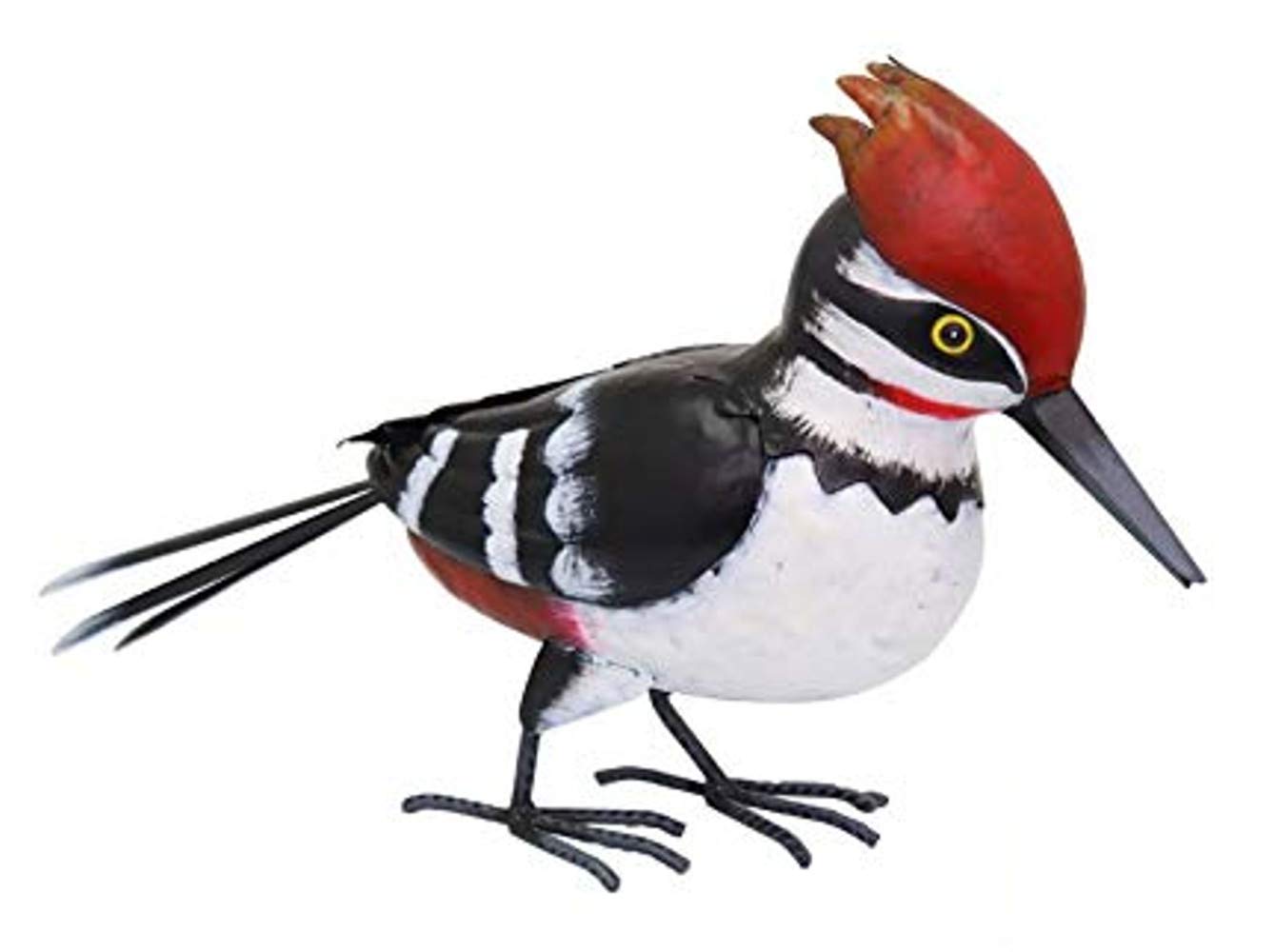 Primus Home & Garden Hand Painted Primus Woodpecker With Fixing Hole Metal Garden Ornament Sculpture Gift, 42 X 11 X 24Cm