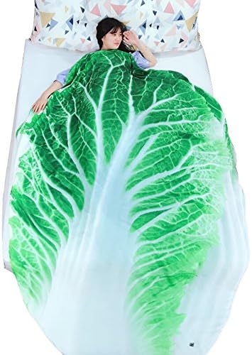 Getime 3D Food Funny Blanket Bedding Cabbage Shaped Summer Quilt Cute Comforter Washable Light Quilt