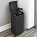 Keter Copenhagen 32 Gallon Resin Large Trash Can with Lid for Patio and Outdoor Kitchen, Brown
