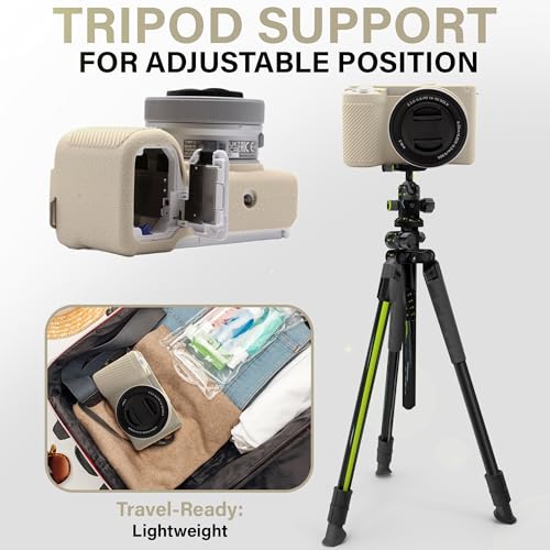 Funda de silicona para cámara Sony ZV-E10 II beige miniatura 5