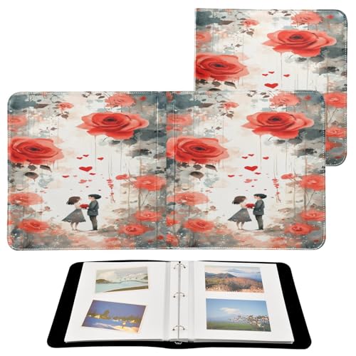 Álbum de fotos Scrapbook autoadhesivo FLildon de cuero PU con diseño de 3 anillos, 40 páginas, tamaño 11.8 x 11.2 pulgadas miniatura 2