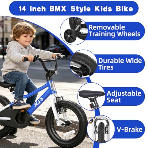 Image of XJD 12 14 16 inch Kids Bike BMX Style Bicycle for 3-10 Years Old | with Training Wheels Coaster Brake