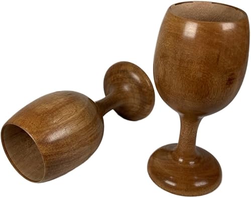 Miniatura 4 de collectiblesBuy Juego de 2 vasos de vino de madera hechos a mano, de inspiración vintage, orgánico vintage, vasos de vino ecológicos, regalo para