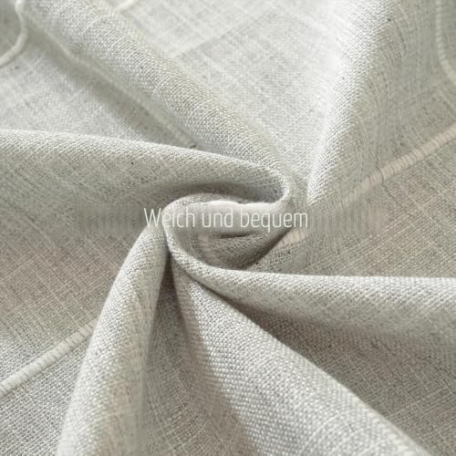 Plenmor Abwaschbar Tischdecke Rund 135cm Leinenoptik Tischdecke Grau – Ansicht 6