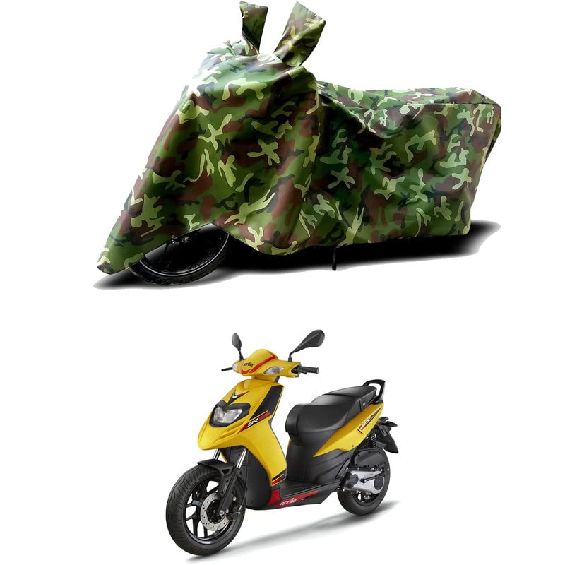 Image of 100% Water Resistant Bike Scooty Two Wheeler Body Cover Compatible for Aprilia SR 125 STD /UV-Rays /Heat Protection /Birds Dropping /Scratchproof /Dust Proof /Waterproof /All Varient[Green MJ]