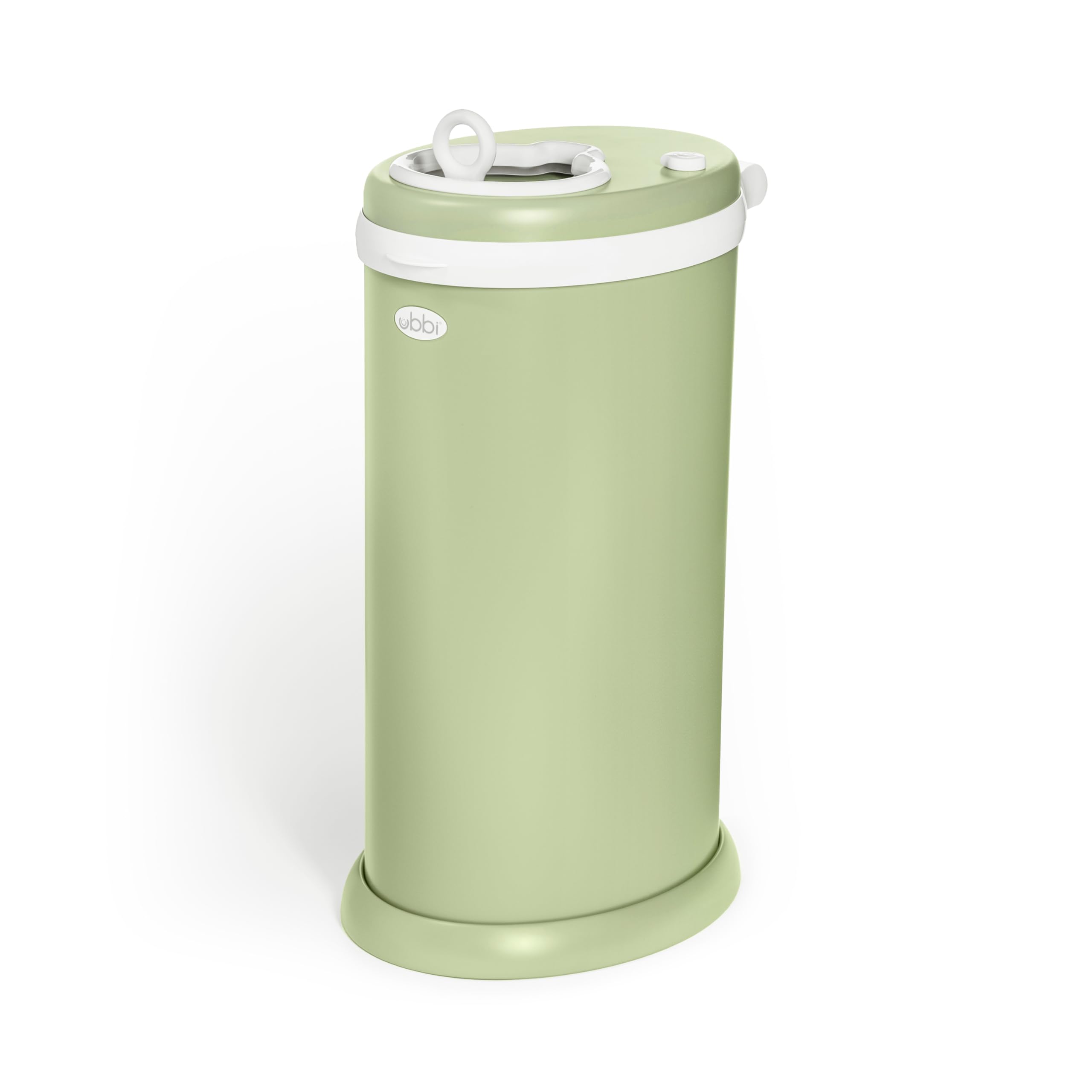 Ubbi Stainless Steel Nappy Bin, Odour Locking, No Special Bag Required, Award-Winning Diaper Pail, Cassette Free Disposal System, Lilypad