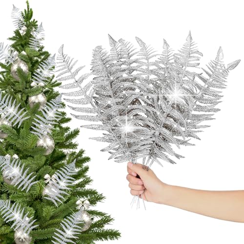 Tyoxlo 10PCS Artificial Silver Leaf Fake Leaves...