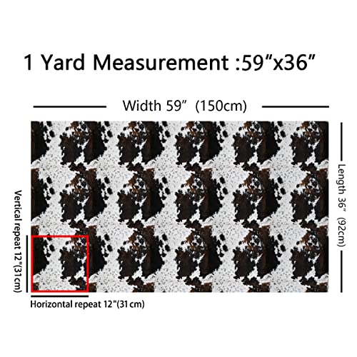 Premium Cowhide Print Fabric by The Yard - Versatile DIY Craft Material for Home Decor, Upholstery, and Creative Projects, 2 Yards, Black White Brown Pattern 3 Premium Cowhide Print Fabric by The Yard - Versatile DIY Craft Material for Home Decor, Upholstery, and Creative Projects, 2 Yards, Black White Brown Pattern - Image 2