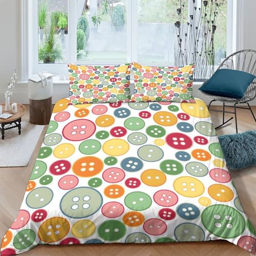 Parure de lit durable en microfibre de qualité supérieure avec boutons déco 200x200