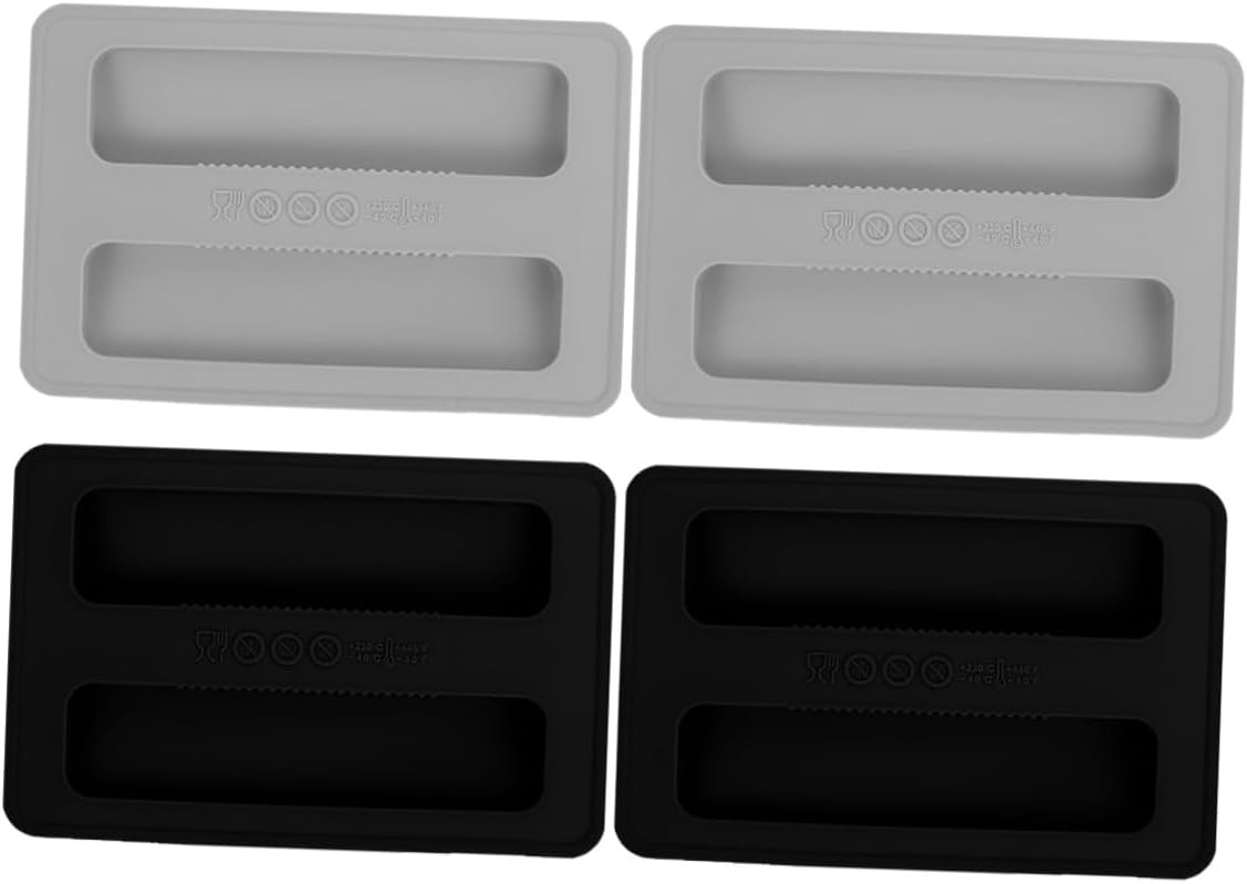 4pcs Toaster Lid Cover Set, Silicone Bread Machine Dust Covers, Kitchen Appliance Protective Caps for Home and Restaurant Use, Grey and Black